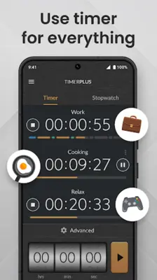 Timer Plus with Stopwatch android App screenshot 3